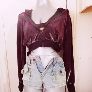 Shiny Hip Hop hoodie purple